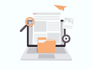 Graphic representing content outreach and digital marketing
